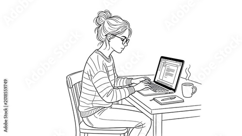 woman working on laptop