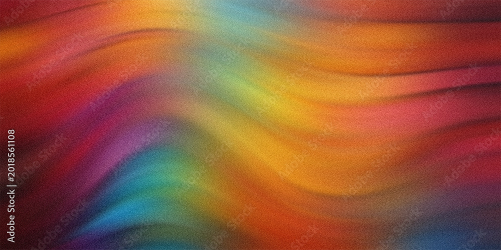 Obraz premium Dynamic wavy grain texture with flowing multi colored gradients creates energetic rhythmic abstract pattern for digital art.