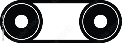 Silhouette design of industrial belt drive system component vector