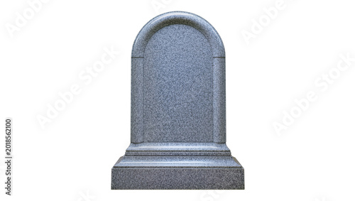 Fotografija Gray Granite Monument with Arched Top and Square Base