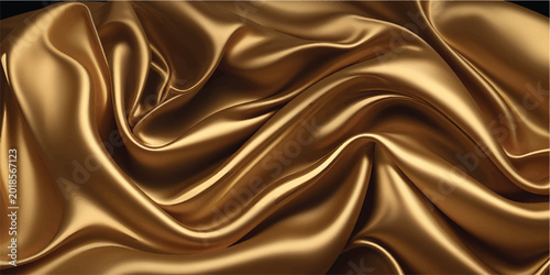 Foto Gold silk silky satin fabric elegant extravagant luxury wavy shiny luxurious shi