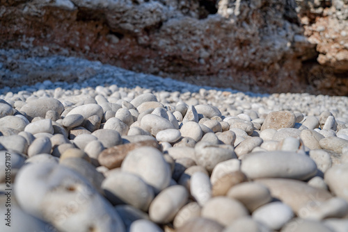 Photography closeup pebbles stack , pebbles pattern