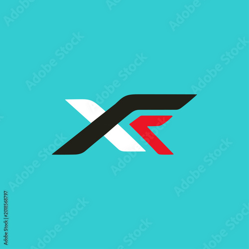 Letter X monogram icon logo flat vector design