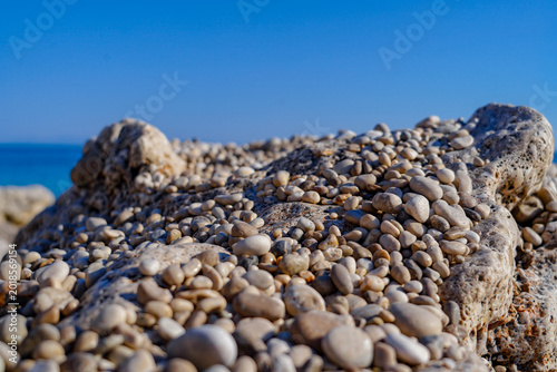 Photography closeup pebbles stack , pebbles pattern