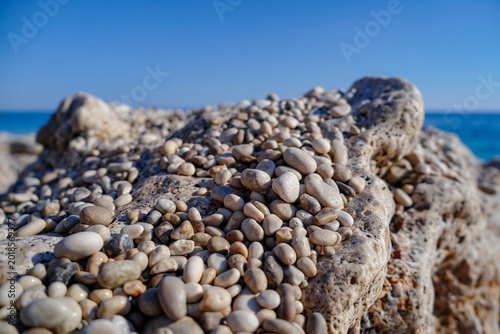 Photography closeup pebbles stack , pebbles pattern