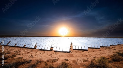 Solar Panels at Sunset