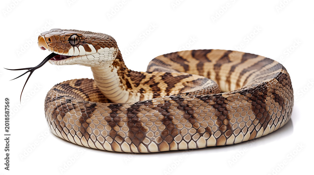 Obraz premium close up, western diamondback rattlesnake on a transparent background