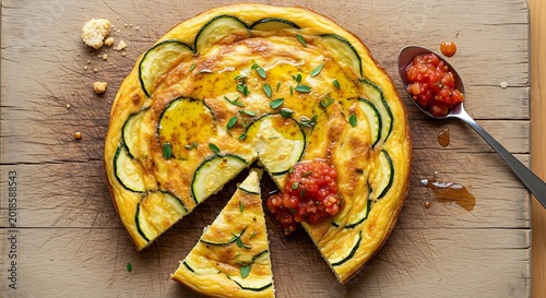 Zucchini Quiche With Tomato Salsa.