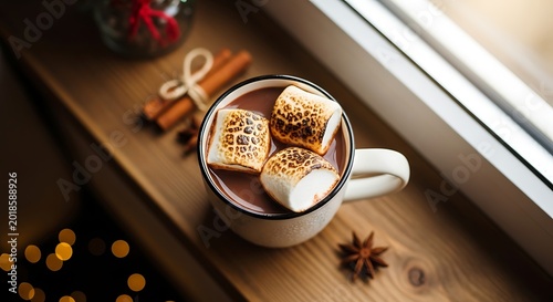 Warm Cinnamon Hot Chocolate Mug.