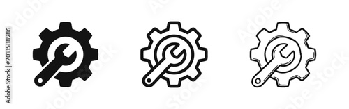 Foto Gear and Wrench Icons, Settings and Maintenance Service Concept