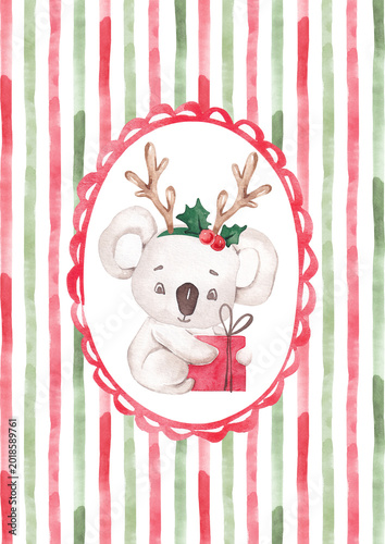 Photography Christmas koala greeting card