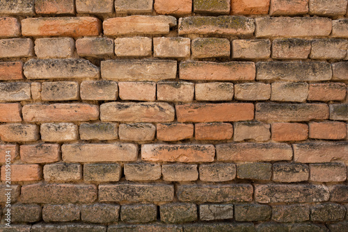 Fényképezés Brick wall background texture. Old and worn look and texture