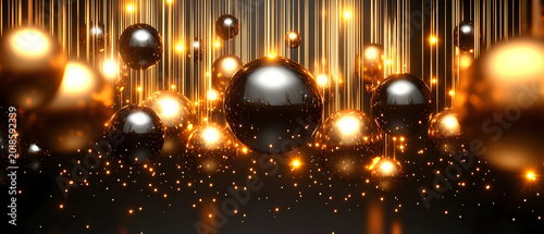 Glowing golden lights and orbs background.