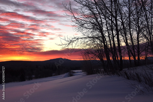 At the dawn of a cold morning, Sainte-Apollline, Québec, Canada