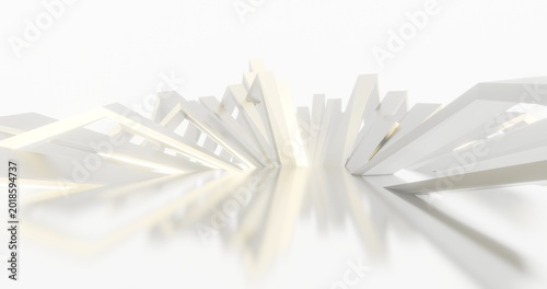 Futuristic abstract background crystal building 3d render