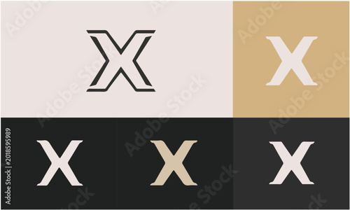A collection of stylized letter X's in various colors and fonts