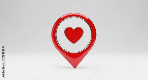 Free Download Red map pin icon with a heart symbol isolated on white background - GFXLoad