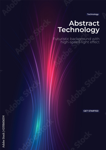 Digital Internet Network Technology Banner with Futuristic Global Data Connection