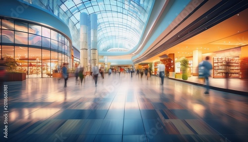 blurred background of a modern shopping mall abstract motion blurred outlet