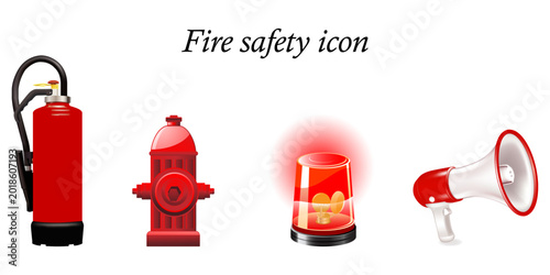 Photos Fire safety icons vector illustration