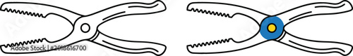 Foto Professional Surgical Forceps and Medical Clamping Tool Icon Set for Healthcare,