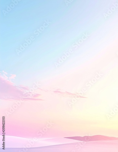 Soft Pastel Landscape with Gradient Sky and Rolling Sand Dunes