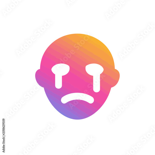 Foto Sad Crying Face Emoji with Gradient