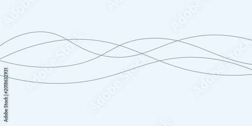 Digital graphical abstract background set. Curved thin wavy line background for artist. Flowing wavy stroke elements on white page. Thin line wavey background on isolated white background.