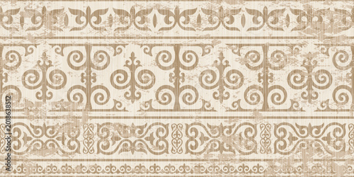Foto Seamless ethnic pattern, Kazakh national ornament, tribal pattern, vector design