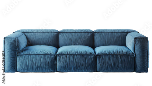 Foto Blue Modular Sectional Sofa with Square Cushions and Wide Arms