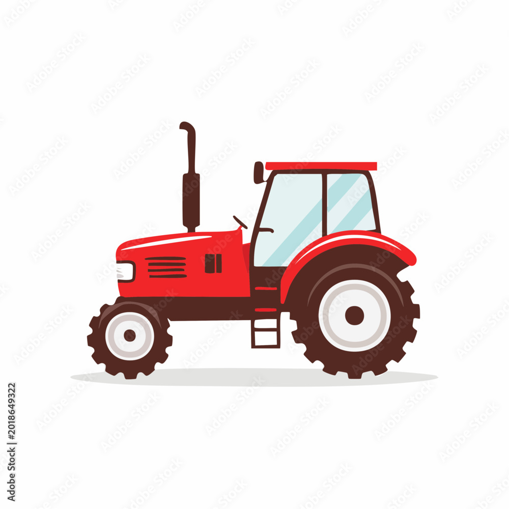 Obraz premium Red Tractor Illustration