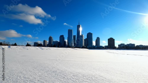 Winter Skyline - A Snowy View of the Cityscape.