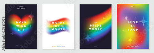 Obraz na płótnie Pride Month poster set vector