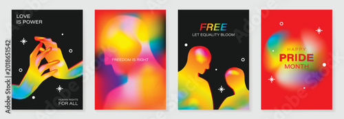 Fotografie Pride Month poster set vector