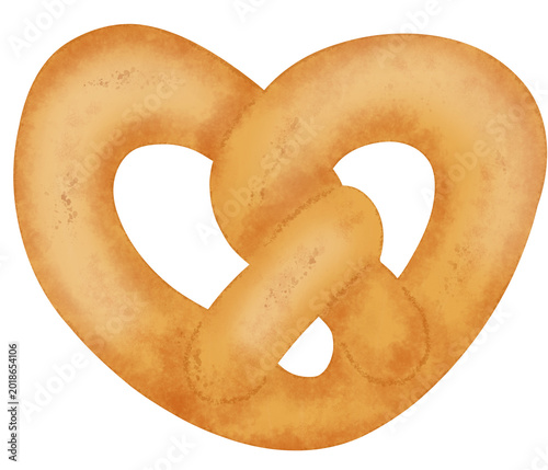 pretzel bread bakery watercolor cartoon illustration