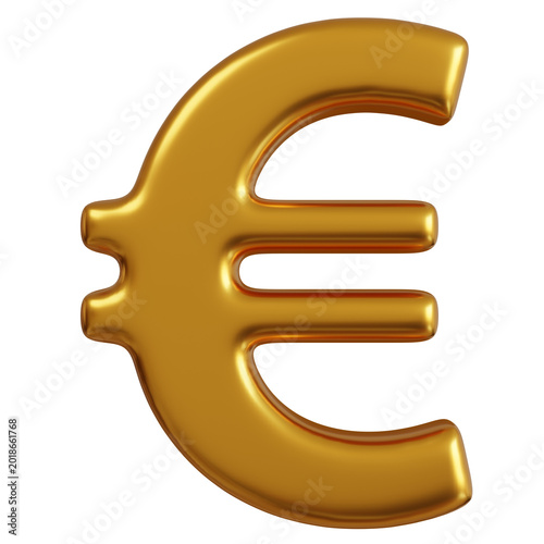 gold euro symbol 3D
