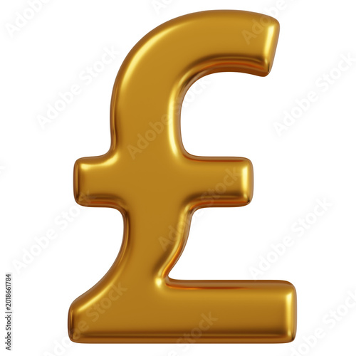 3d gold pound symbol