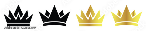 Foto Golden Crown Icon Representing Royalty and Luxury Concept Vector Illustration