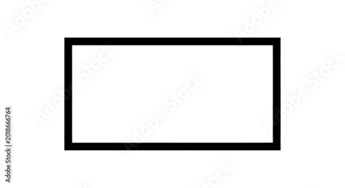 Simple Black Rectangular Frame Border on White Background