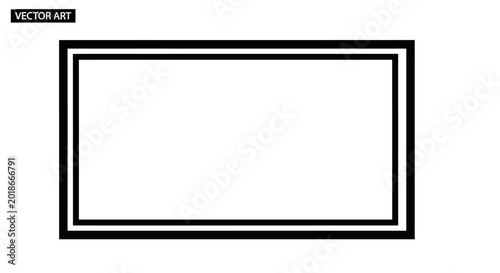 Minimalist Black and White Double Rectangular Border Frame Template Vector