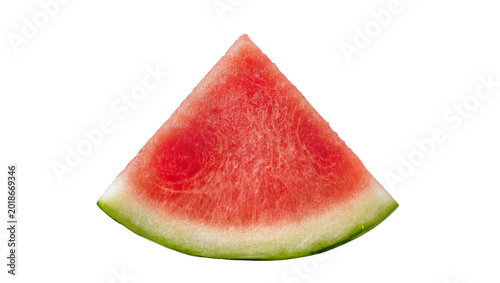 Fényképezés Juicy red watermelon wedge with green rind and seeds