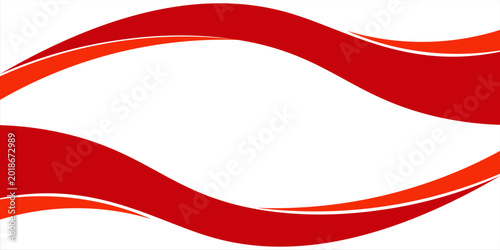 Vector red line background curve element with white space for text and message design, overlapping layers, vector