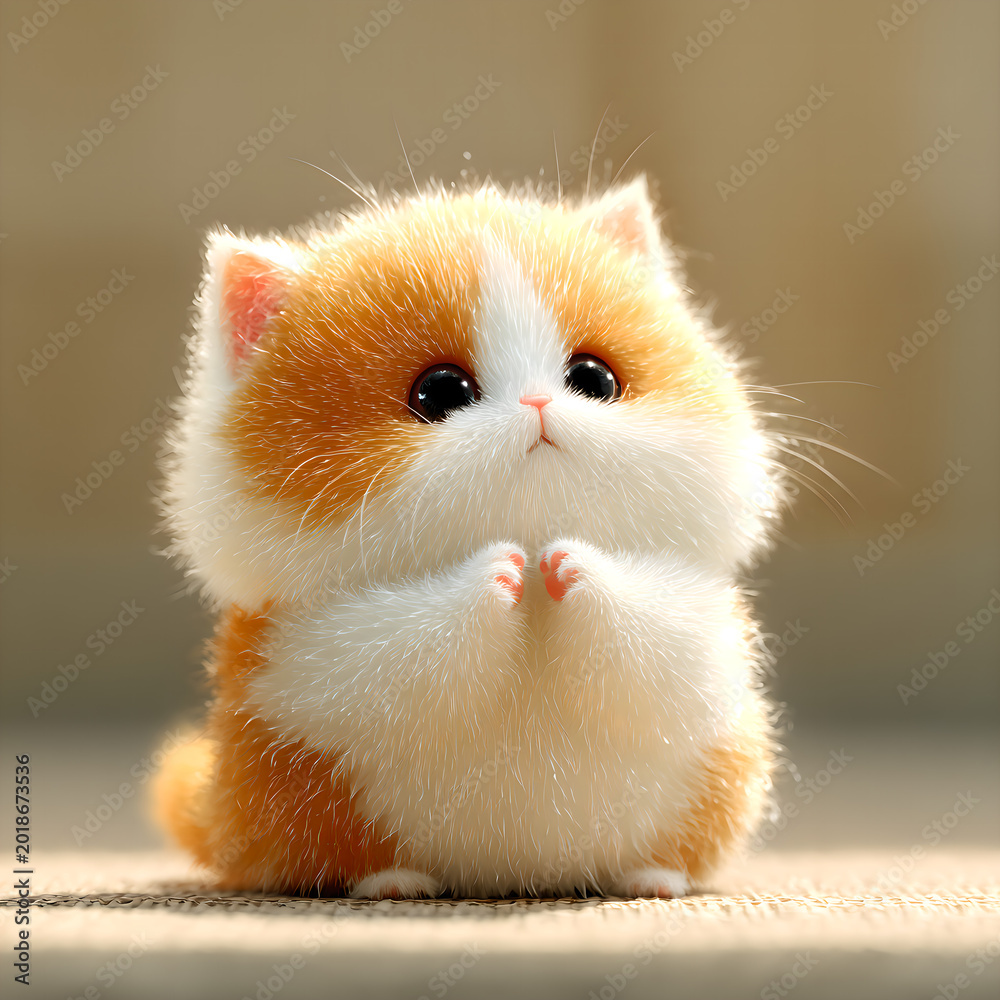 Fototapeta premium A cute kitten.Golden shaded cat