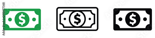 Fotografi Dollar bill vector illustration featuring detailed currency note design for fina