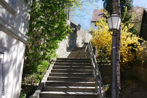 Treppe am Pfleghofgraben neben der Stadtmauer von Pfullendorf