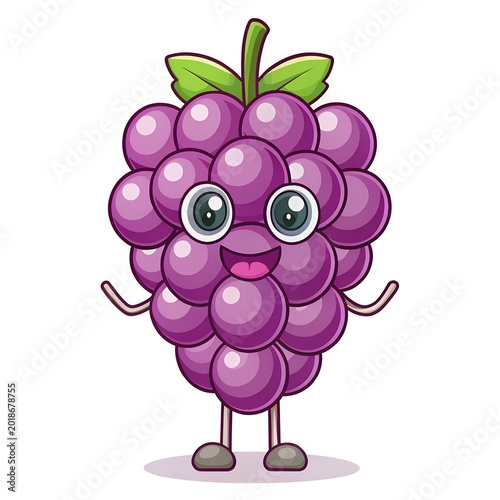 purple grape mascot cartoon logo creative minimalist branding
