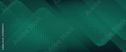 Abstract Green Geometric Background with Gradient and Halftone Pattern