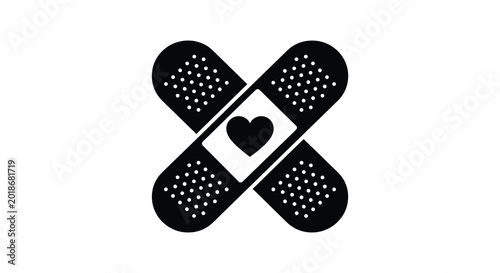 band aid with heart silhouette high quality professional