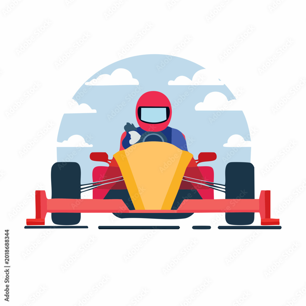 Fototapeta premium Formula 1 Racer Driving a Car