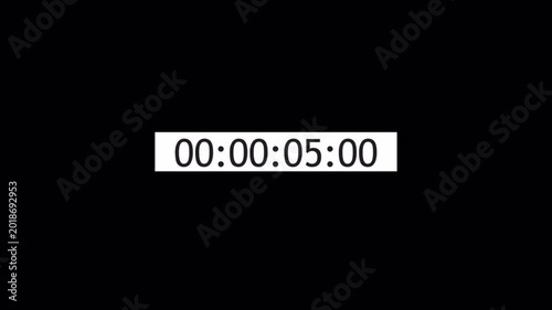 one minute countdown timer animation with digital clock display for video editing production stopwatch overlay and cinematic timer screen on alpha background